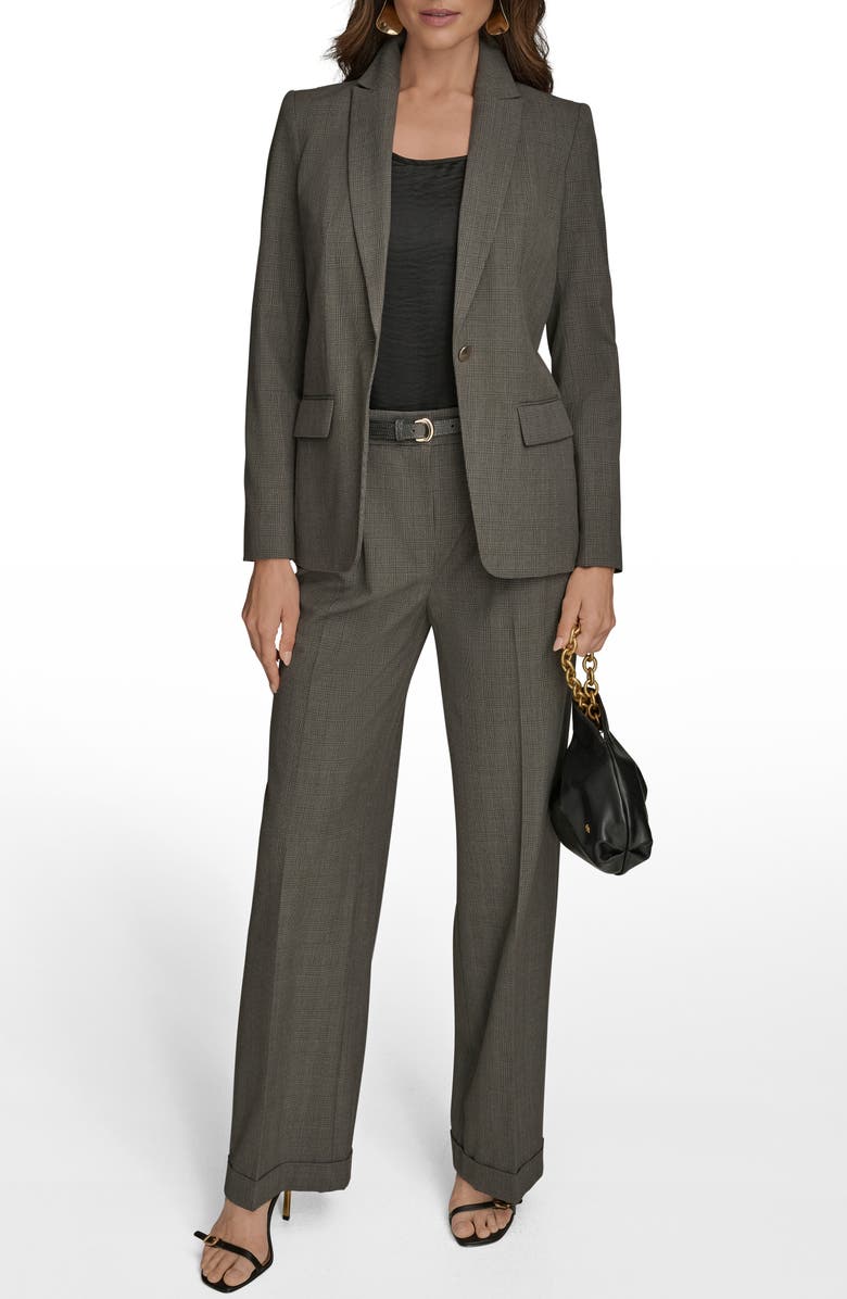 Donna Karan New York Plaid One-Button Blazer, Alternate, color, Dark Mineral Multi