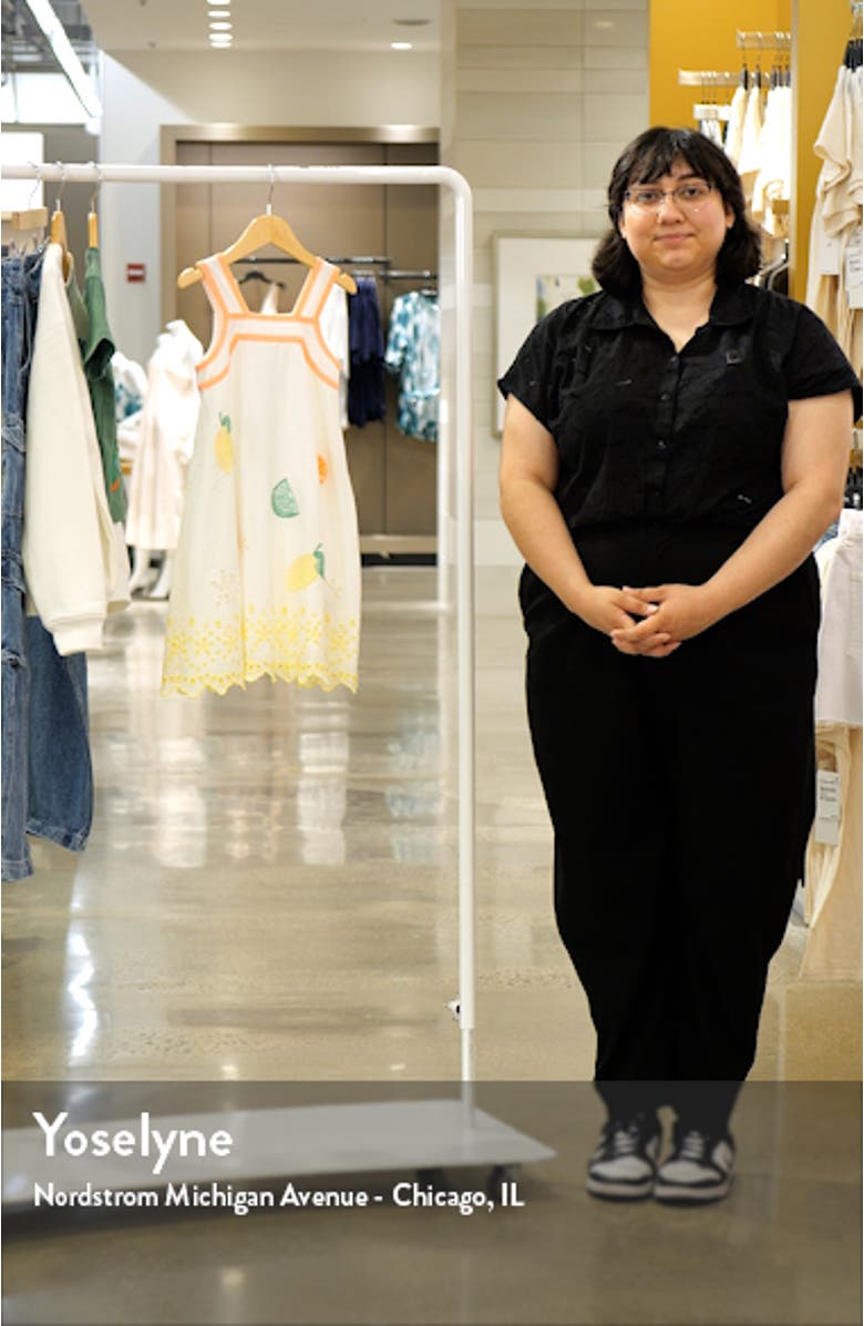 Kids' Arabella Eyelet Embroidered Cotton & Linen Dress, sales video thumbnail