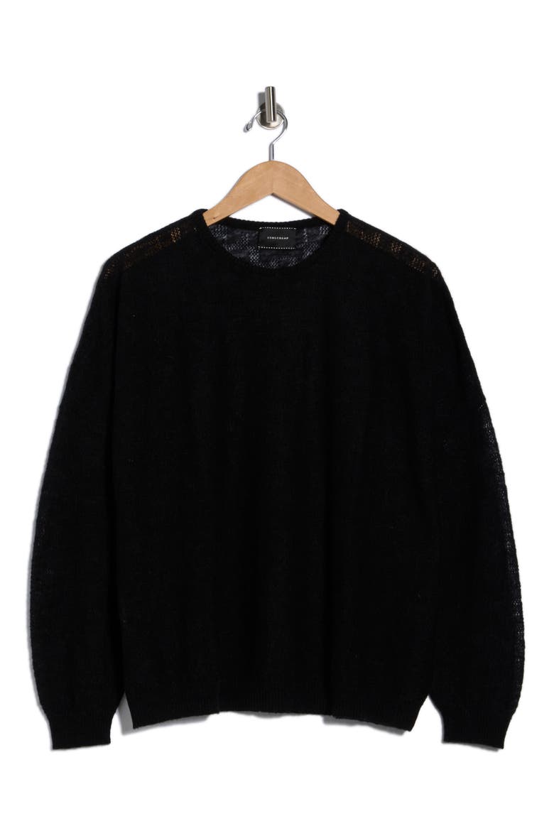 Wool Blend Pullover Sweatshirt, Alternate, color, BLACK