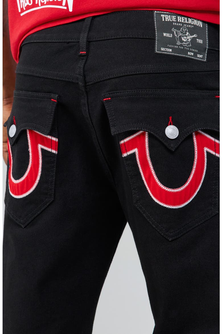 Billy Appliqué Button Flap Bootcut Jeans, Alternate, color, RINSE BLACK