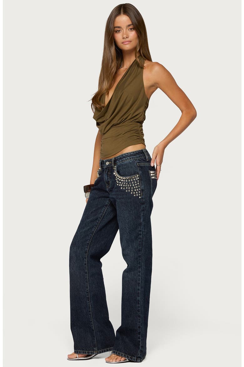 Gaila Cowl Neck Halter Top, Alternate, color, OLIVE