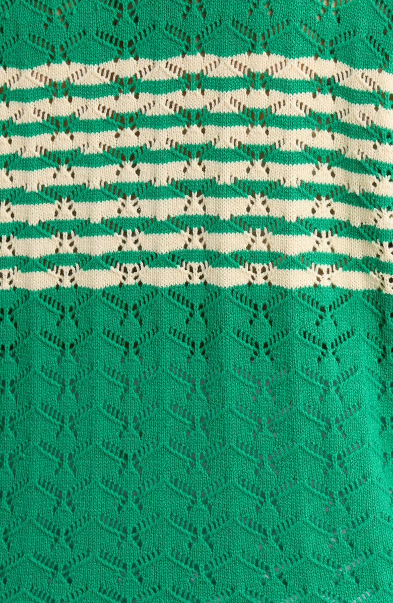 Wit & Wisdom Wave Pointelle Sweater, Alternate, color, Golf Green/ Ivory