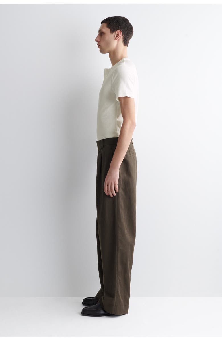 COS Slim-Fit Ribbed Henley T-Shirt, Alternate, color, Off-White