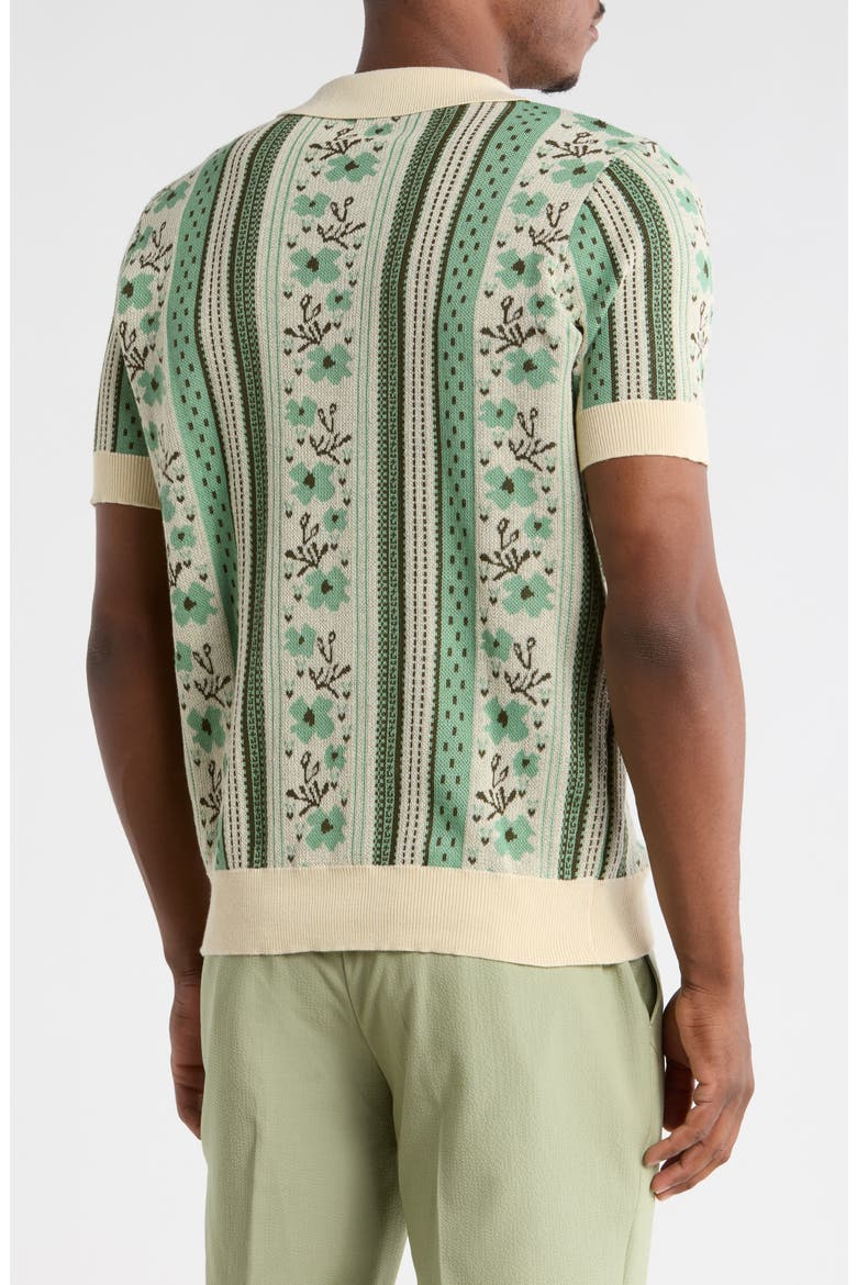 Floral Polo Sweater, Alternate, color, BEIGE