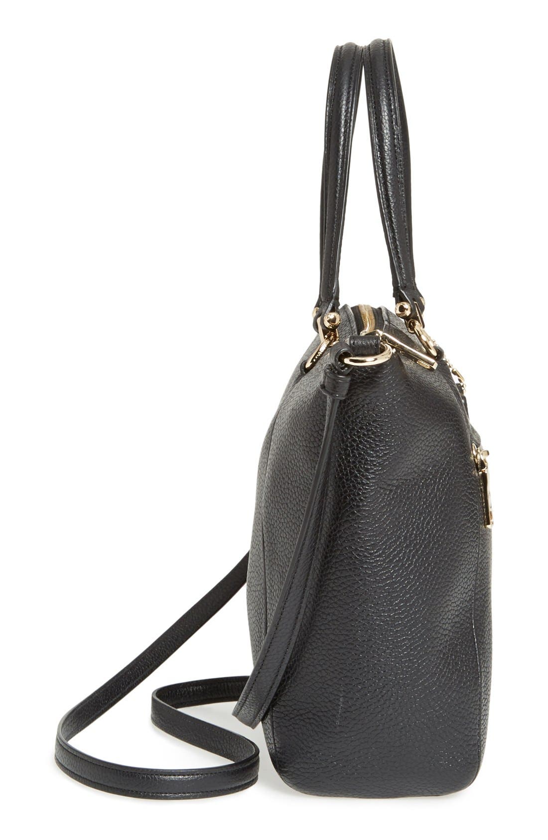'Prairie' Leather Satchel, Alternate, color, BLACK
