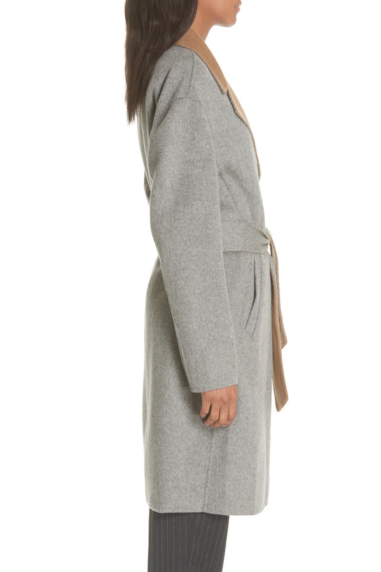 Sven Reversible Wool Blend Coat, Alternate, color, GREY/ CAMEL