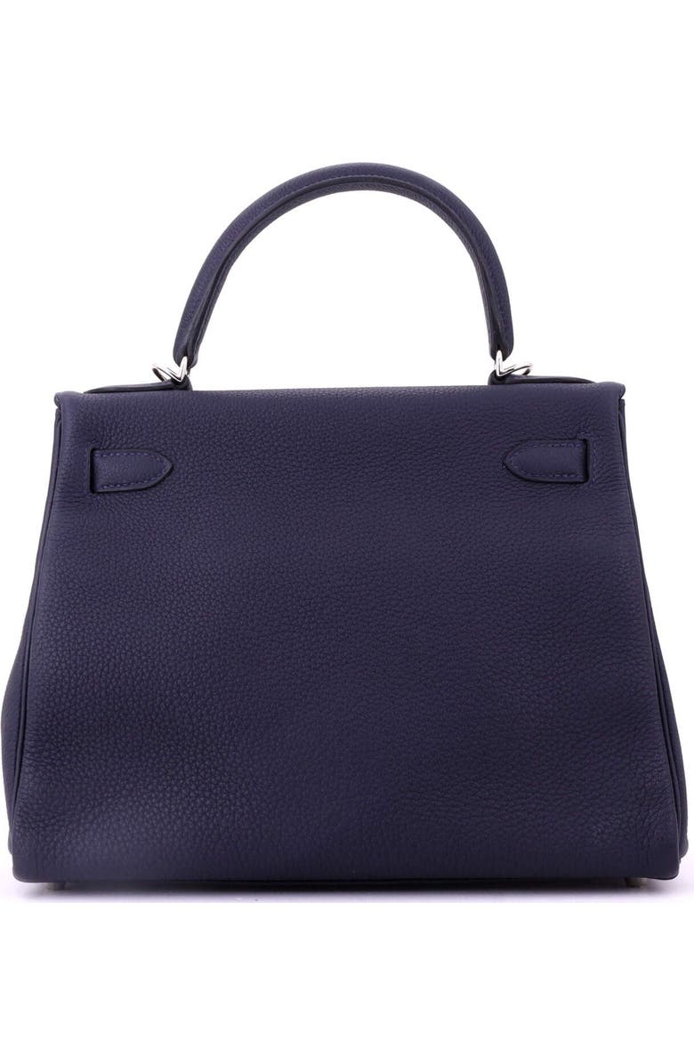 Pre-Owned Hermes Kelly Handbag Blue Togo with Palladium Hardware 28, Alternate, color, Bleu Nuit
