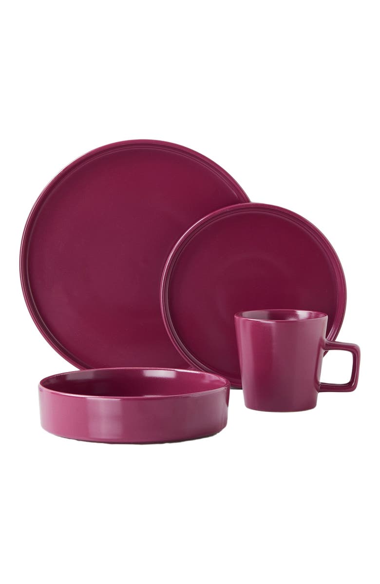 Stone Lain Cleo Stoneware 16-Piece Dinnerware Set, Alternate, color, Magenta