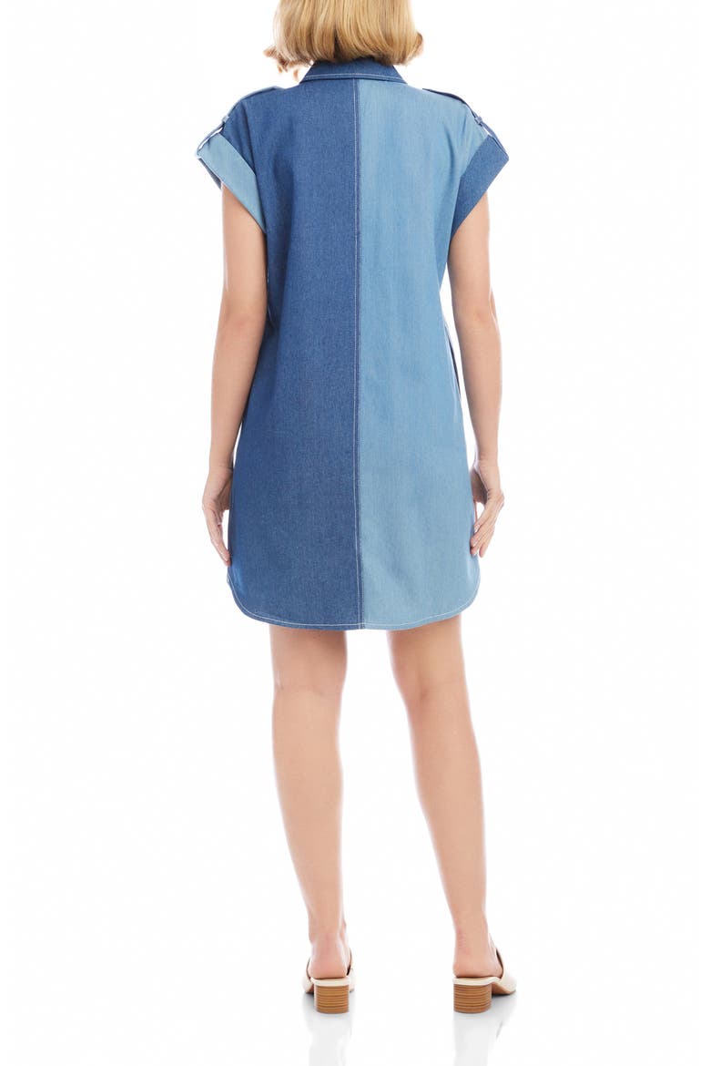 Colorblock Denim Shirtdress, Alternate, color, DENIM