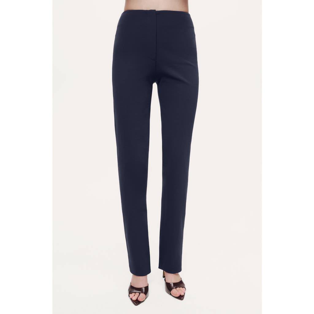 Nocturne Split-hem Straight Pants In Blue