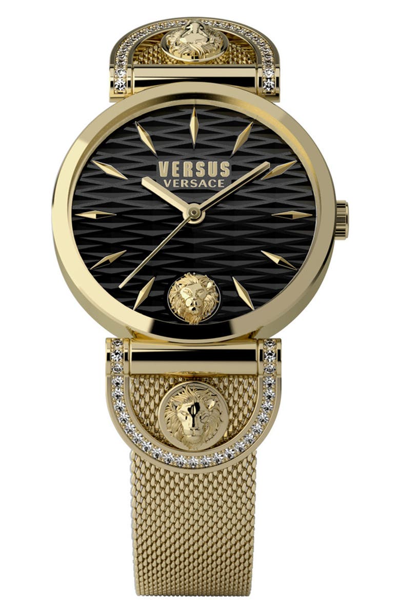 VERSUS Versace Iseo Swarovski Crystal Mesh Strap Watch, 36mm, Main, color,