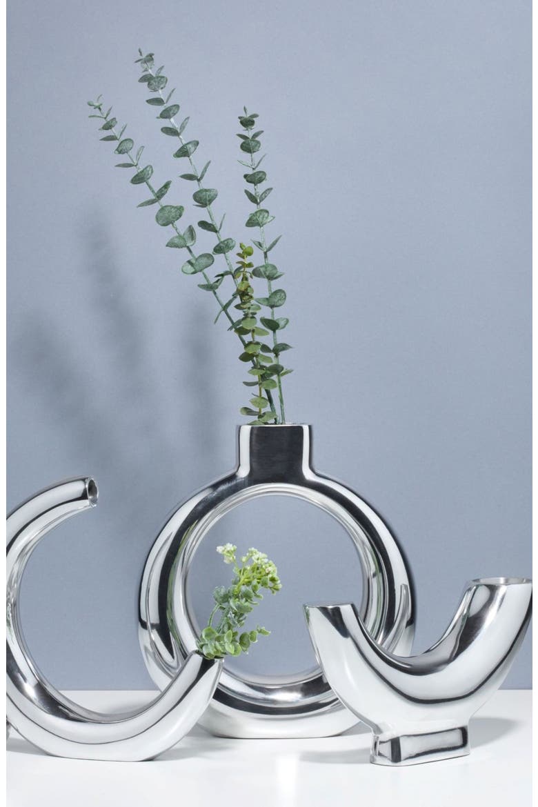 Solarium Full Moon Vase, Alternate, color, SILVER
