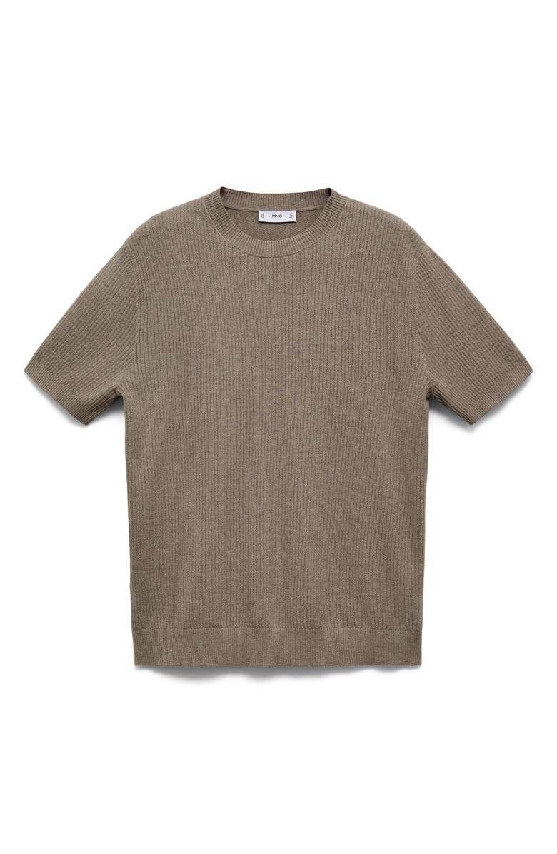 MANGO Rib Knit T-Shirt, Alternate, color, Dark Green