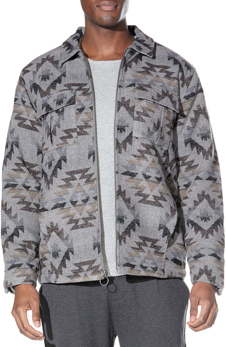 Civil Society Heritage Zip Shirt Jacket, Main, color, Charcoal