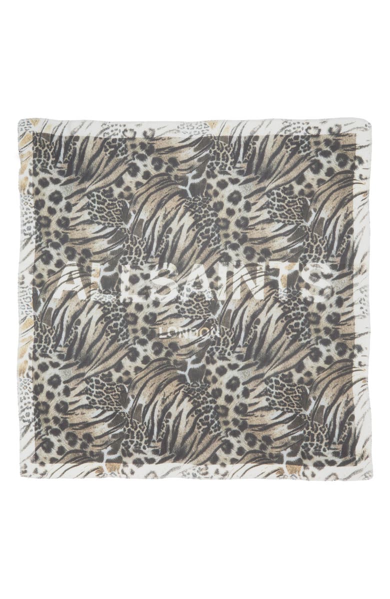 AllSaints Abstract Animal Print Scarf, Alternate, color, Natural