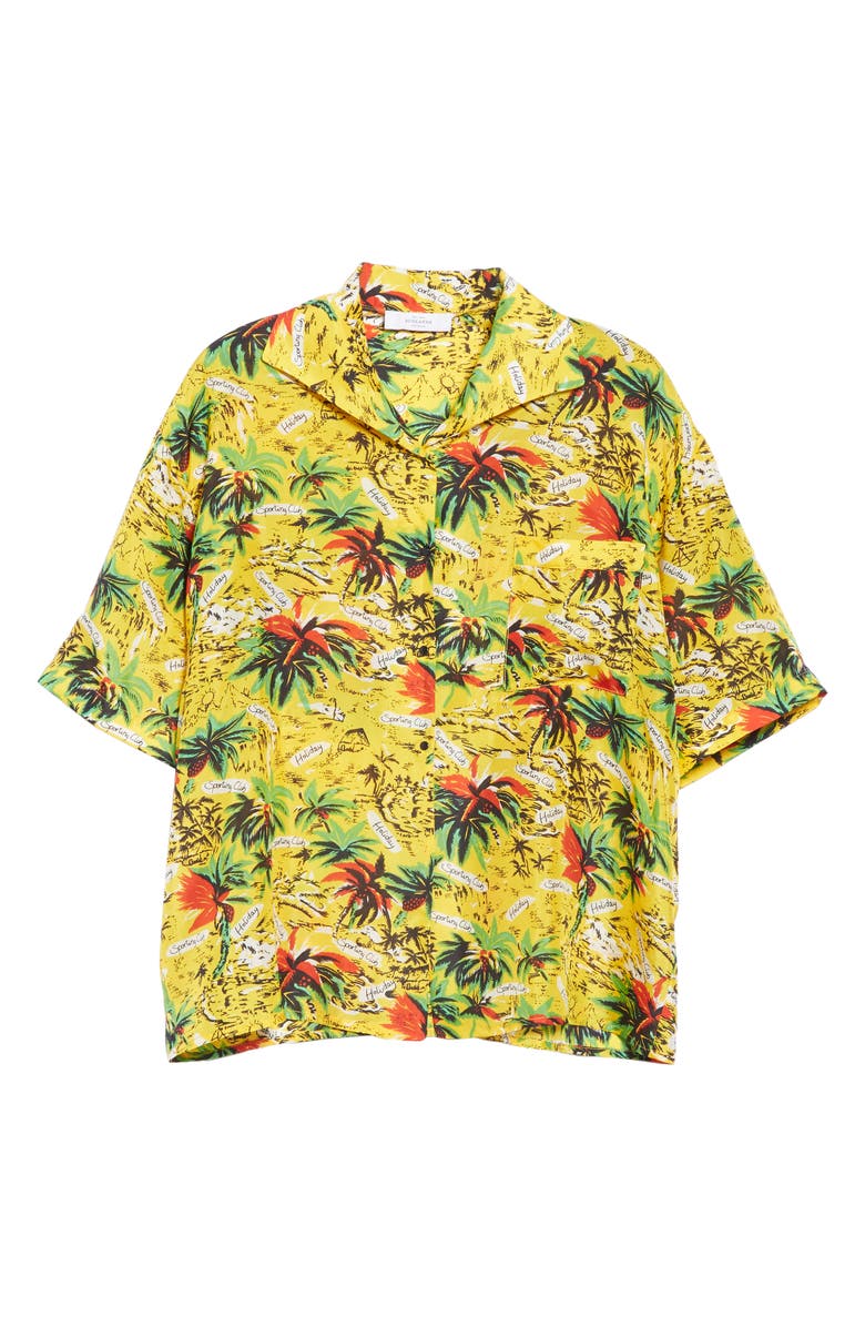 Roseanna Cuba Palm Print Silk Shirt, Alternate, color,
