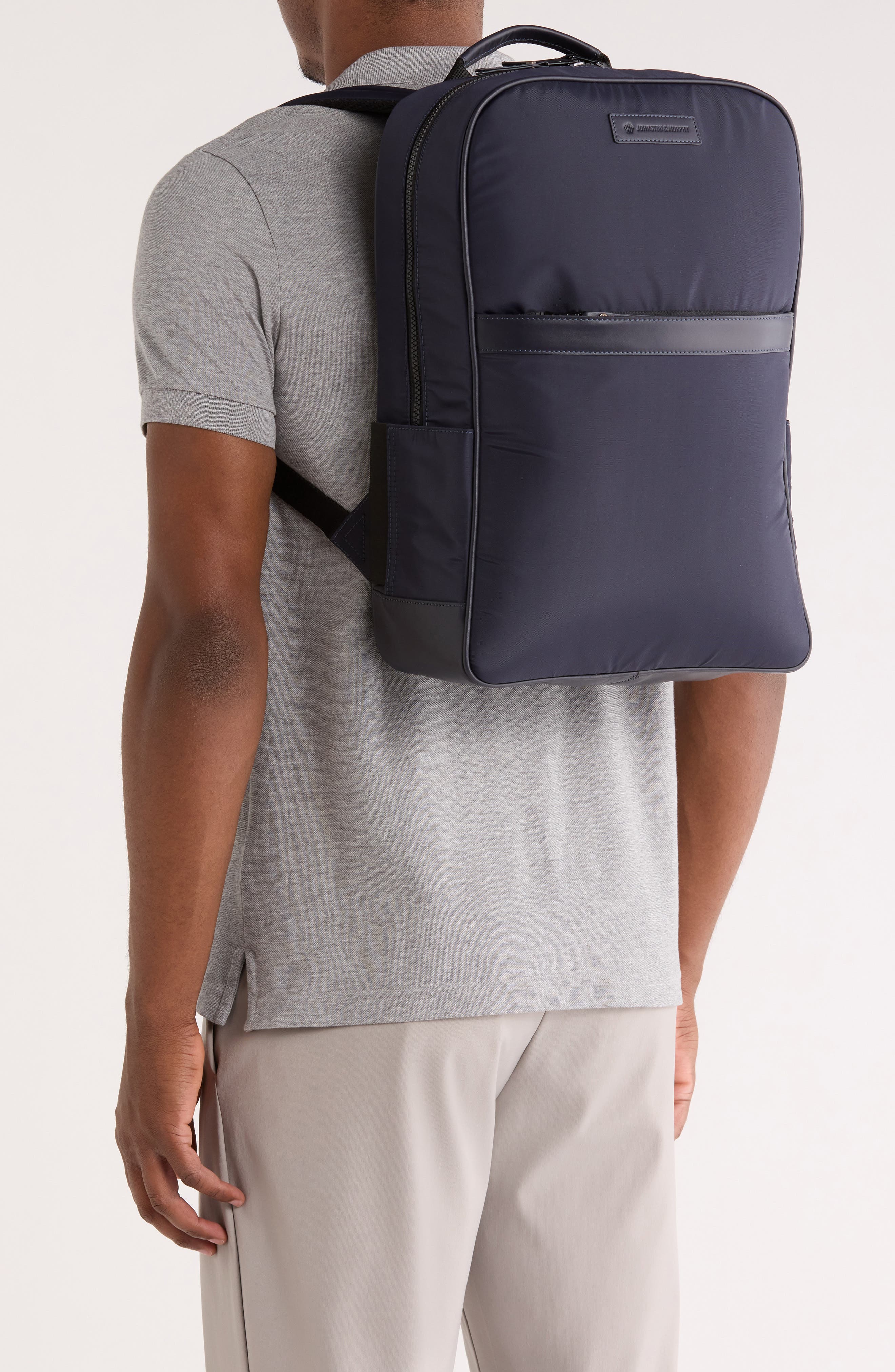 Johnston & Murphy Nylon Backpack, Alternate, color, Navy