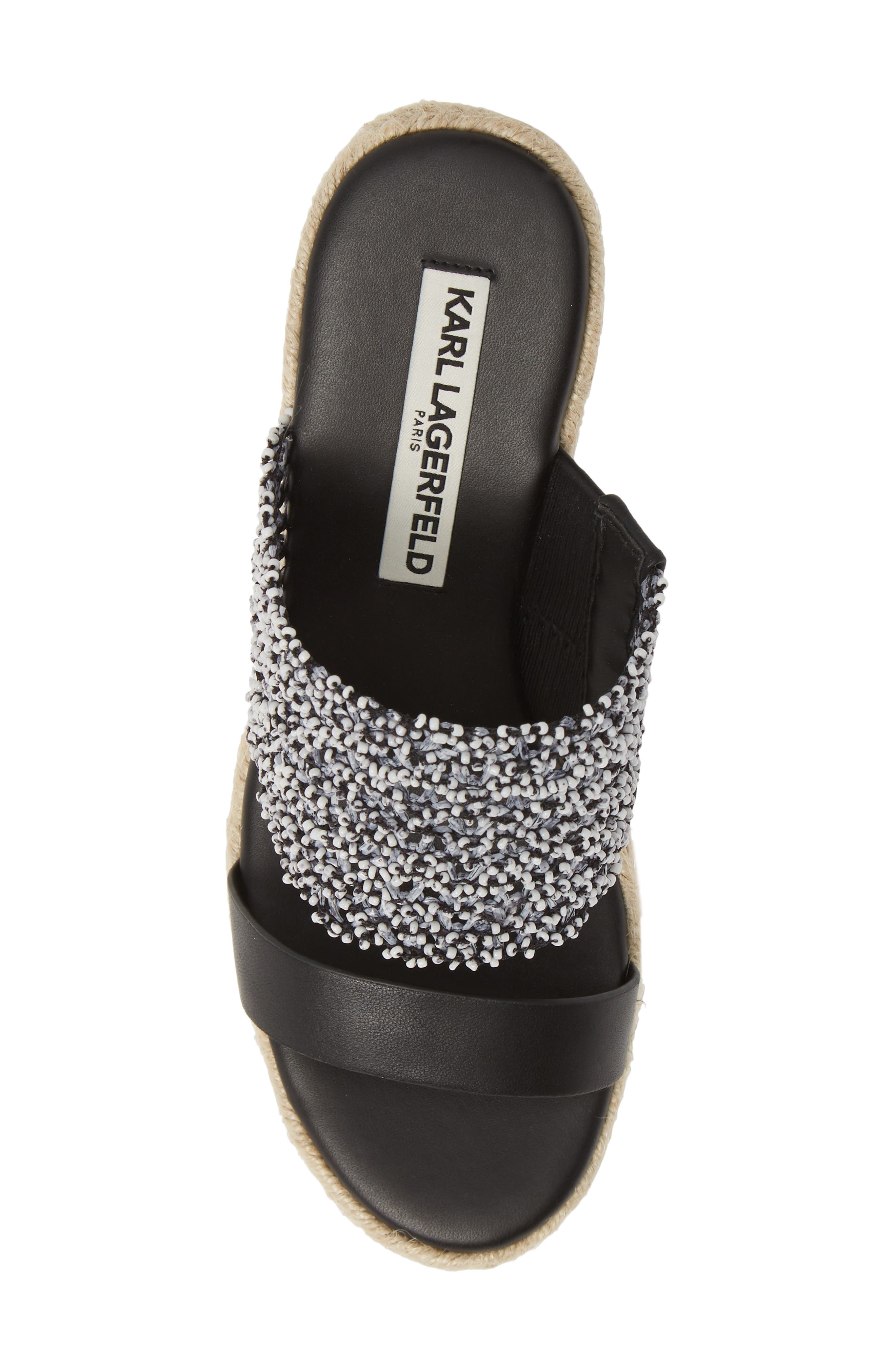 KARL LAGERFELD PARIS Celie Espadrille Wedge Slide Sandal, Alternate, color, 