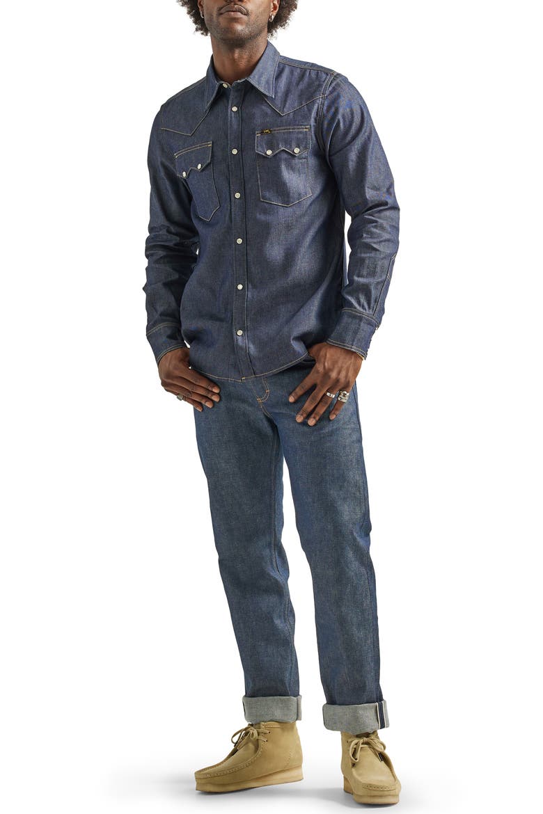 101 Regular Fit Denim Western Shirt, Alternate, color, INDIGO