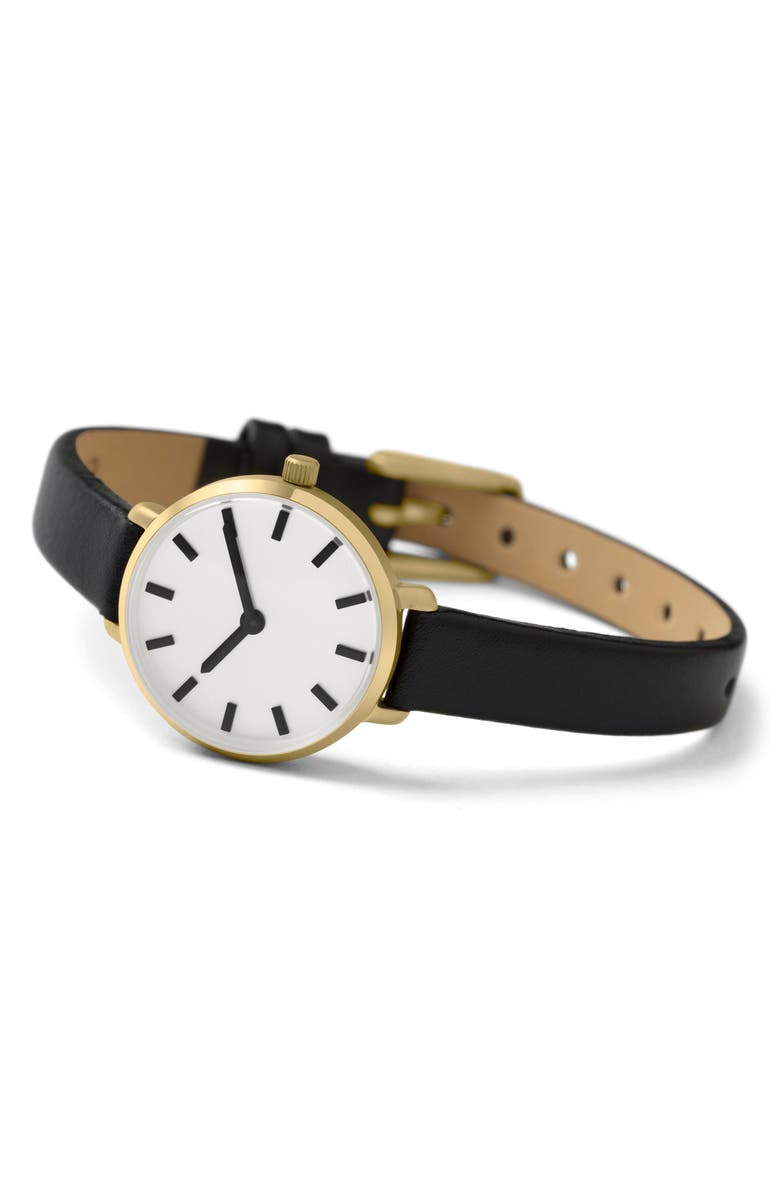 BREDA Beverly Round Leather Strap Watch, 26mm, Alternate, color,