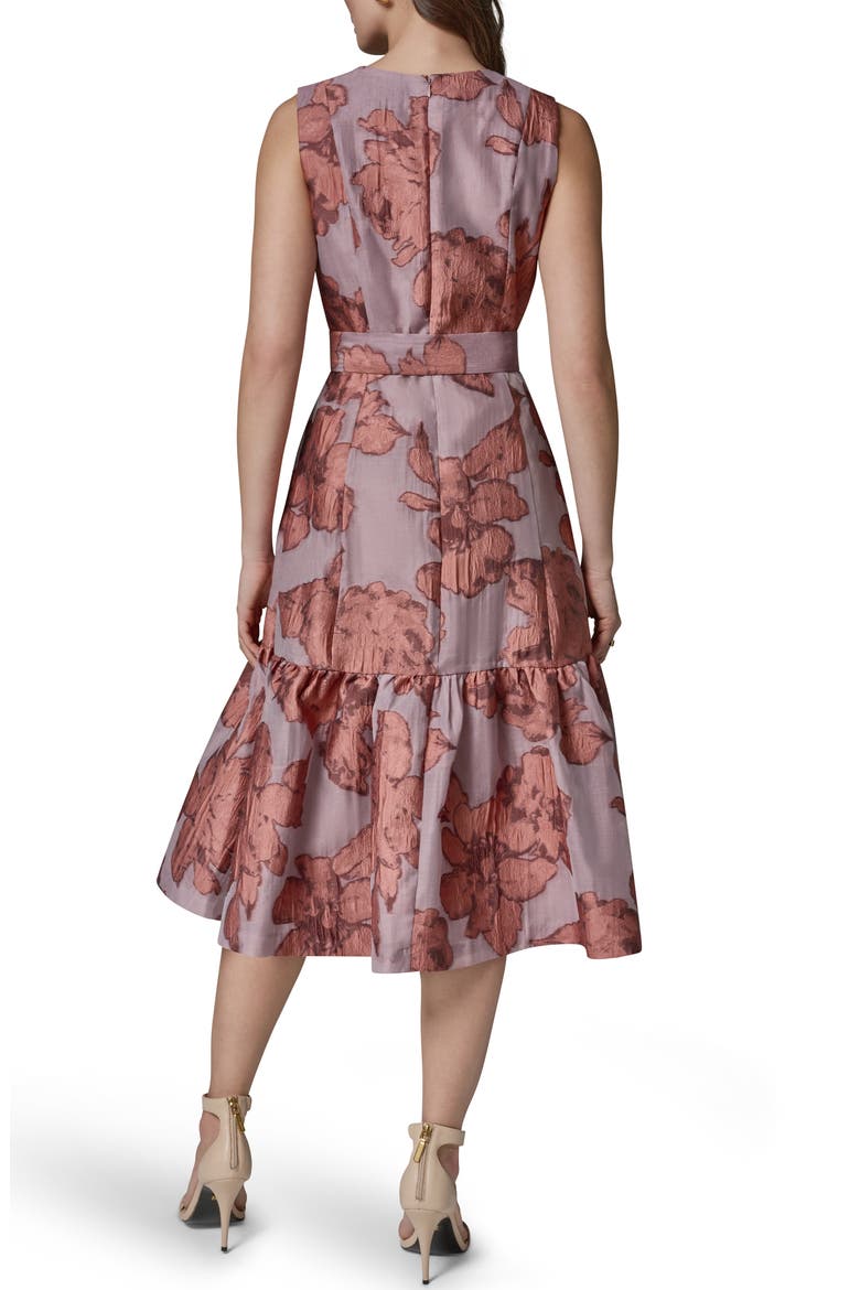 Faux Wrap Midi Dress, Alternate, color, DESERT CLAY