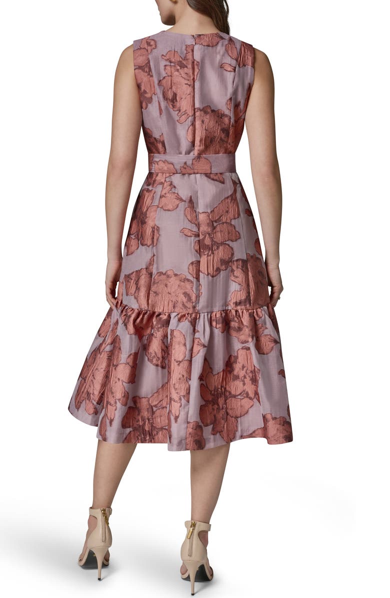 Donna Karan New York Faux Wrap Midi Dress, Alternate, color, Desert Clay