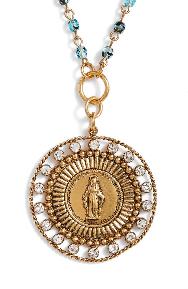 Virgins Saints & Angels Fobbed Virgin Pendant Necklace, Alternate, color,