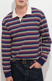 Alex Mill Striped Cotton Jersey Long Sleeve Rugby Shirt