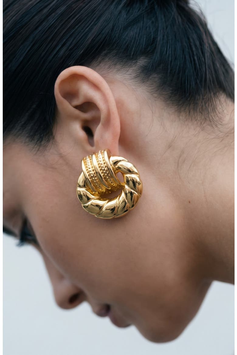 The Large Margaux Clip-On Earrings, Alternate, color, GOLD
