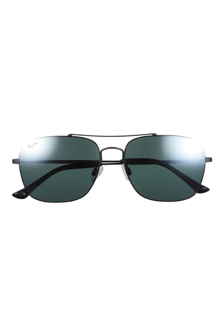 Lava Tube 57mm Polarized Pilot Sunglasses, Main, color, BLACK BLACK GREY
