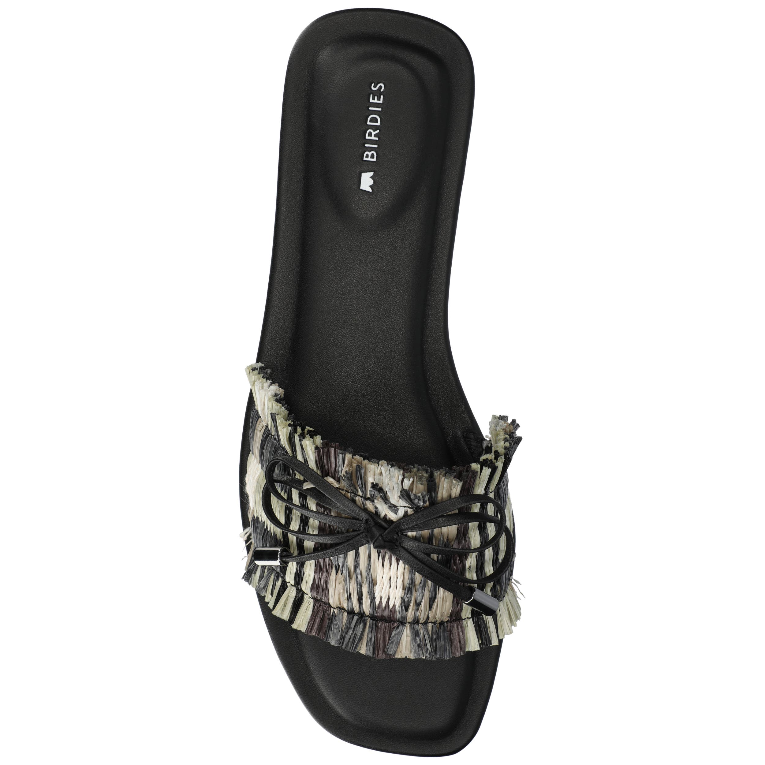 Birdies The Kiwi Bow Sandal, Alternate, color, Black Multi Raffia