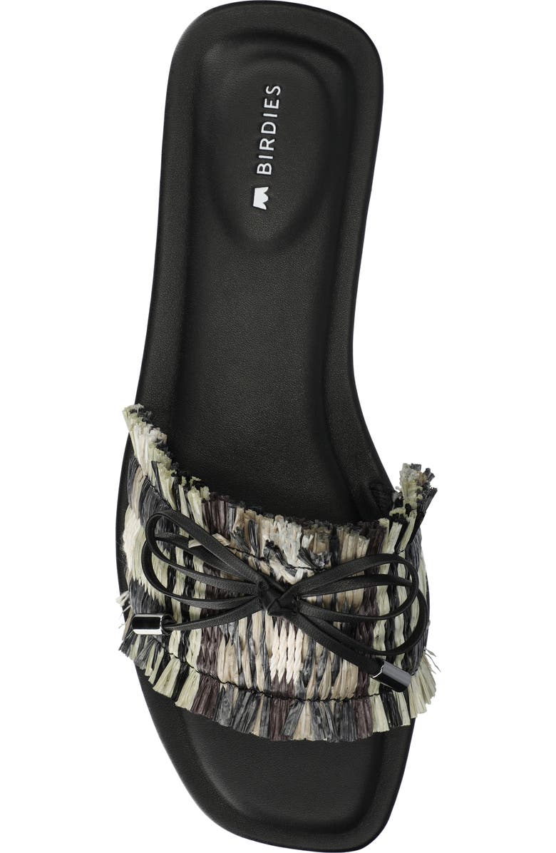 Birdies The Kiwi Bow Sandal, Alternate, color, Black Multi Raffia