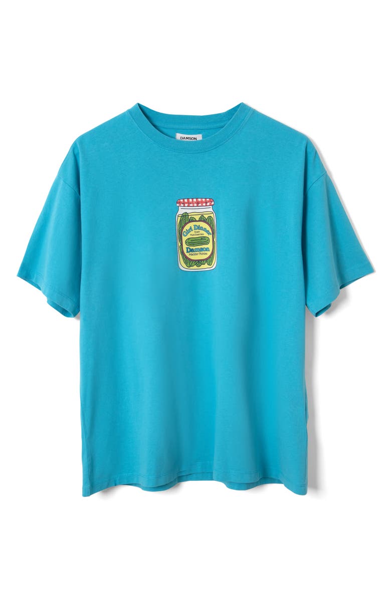 Damson Madder Snack Plate Oversize Organic Cotton Graphic T-Shirt, Alternate, color, Blue