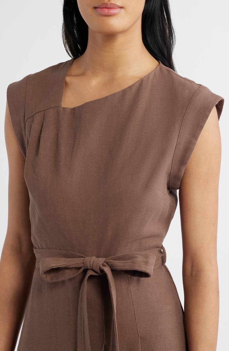 Du Paradis Asymmetrical Neck Midi Dress, Alternate, color,