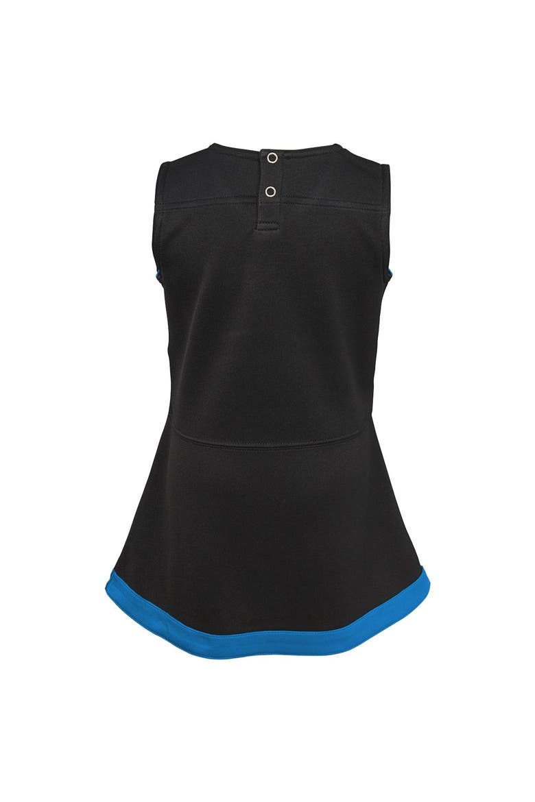 Girls Toddler Black Carolina Panthers Cheer Captain Dress with Bloomers, Alternate, color, Black