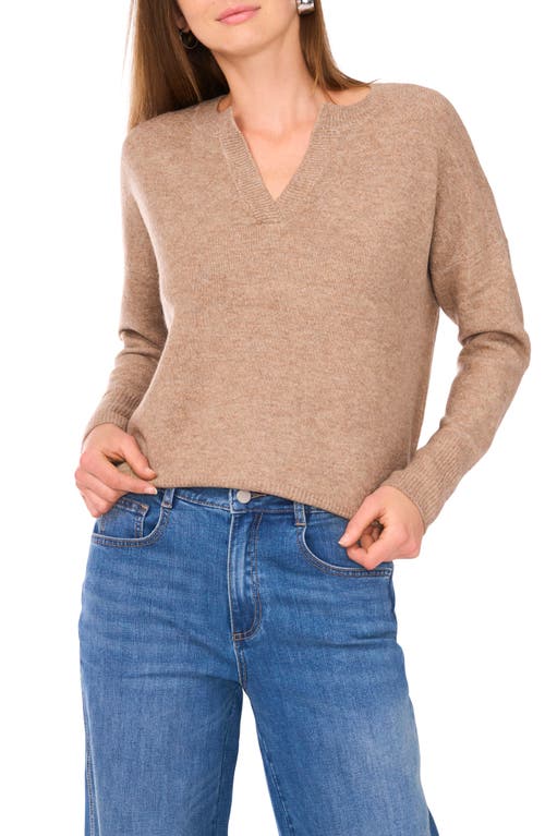 Vince Camuto Drop Shoulder V-neck Sweater In Brown