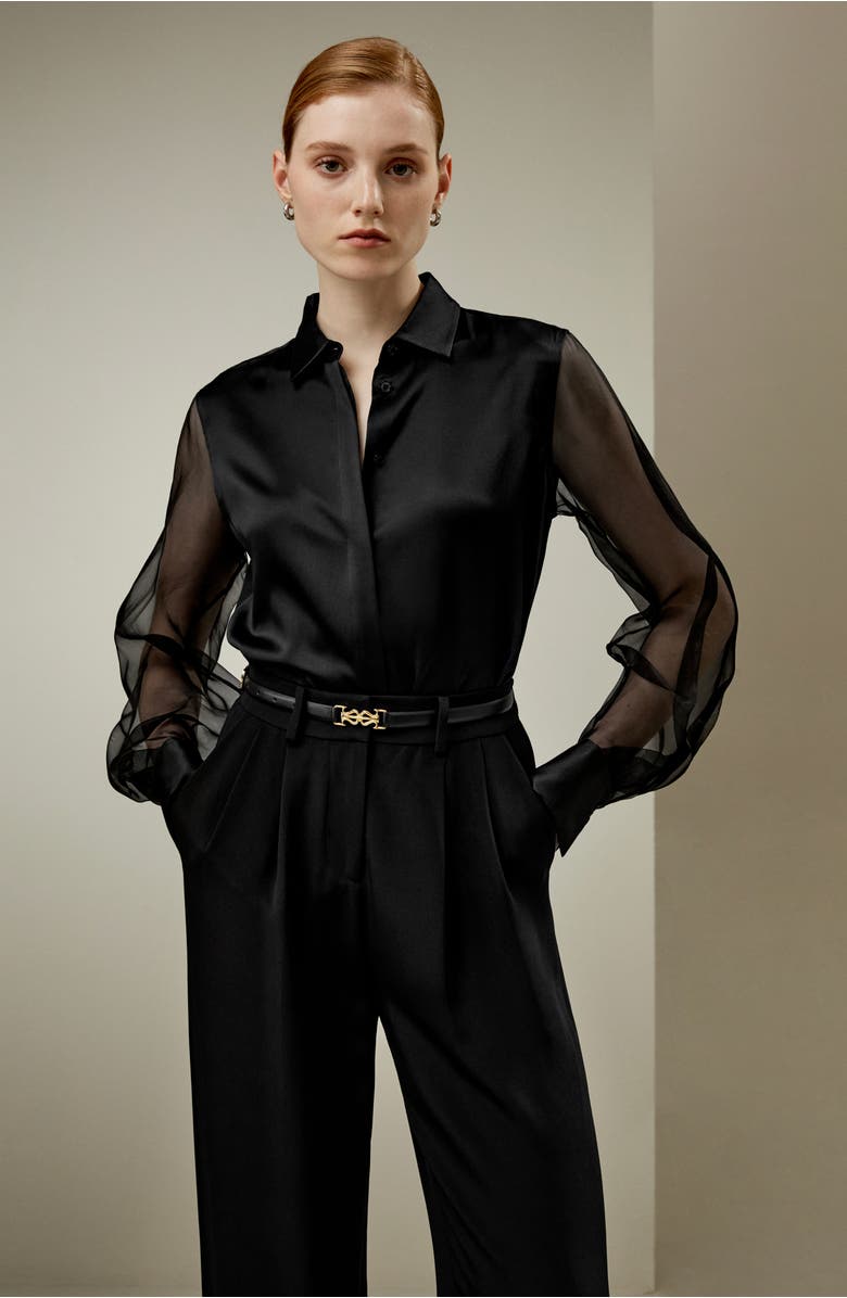 Lilysilk Ethereal Silk Shirt, Alternate, color, Black