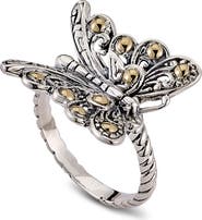 SAMUEL B. Sterling Silver & 18K Yellow Gold Butterfly Ring