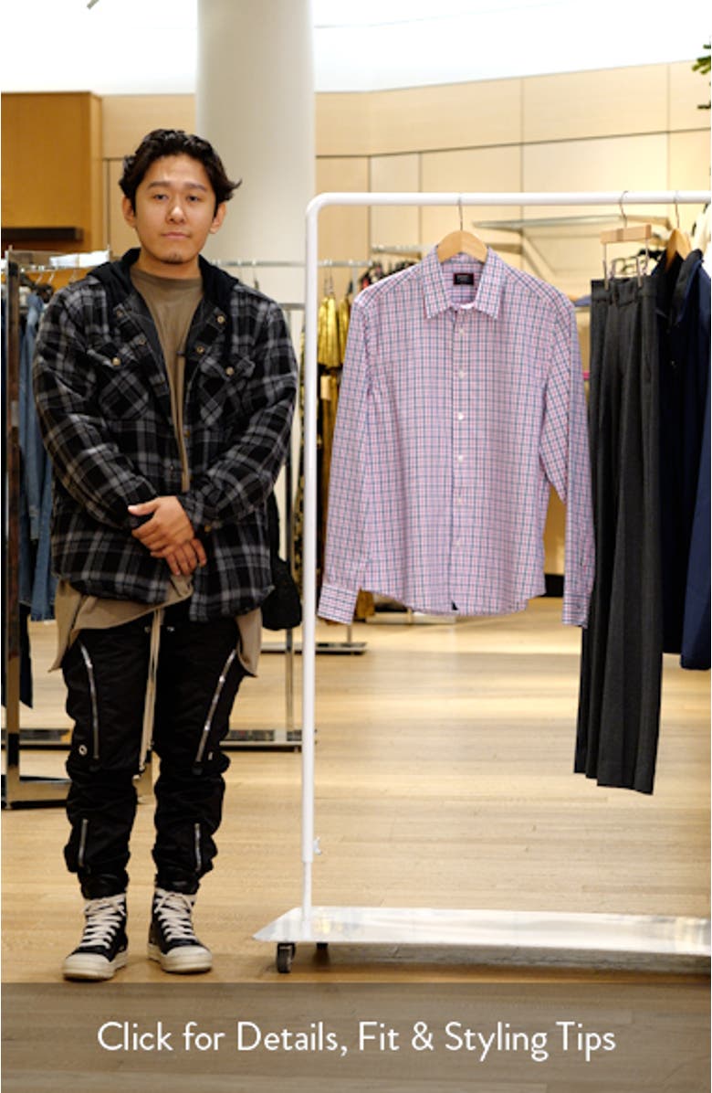 Dolcetto Plaid Wrinkle Free Cotton Button-Up Shirt, sales video thumbnail