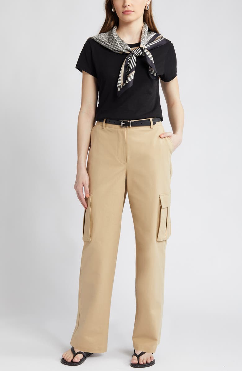 Nordstrom Pima Cotton Slub Crewneck T-Shirt, Alternate, color, Black