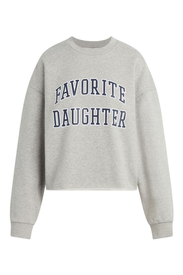 Cropped Collegiate Sweatshirt, Alternate, color, HEATHER GREY/NAVY