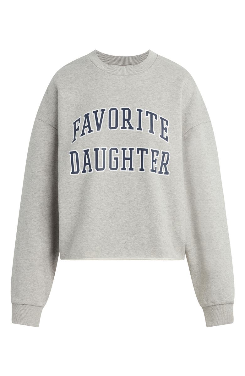 Favorite Daughter Cropped Collegiate Sweatshirt, Alternate, color, Heather Grey W/ Navy