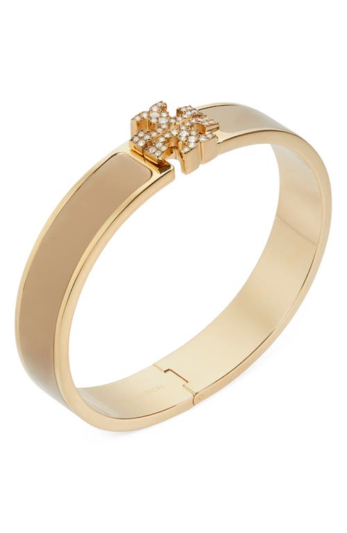 Tory Burch Kira Pavé Enamel Hinge Bracelet In Gold