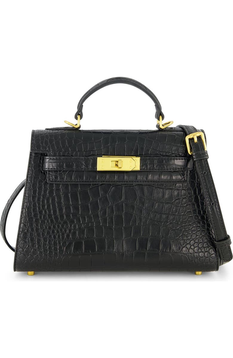 The Noli Shop Kayla Croco Handbag, Main, color, Black