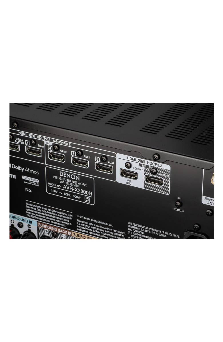 Denon AVR-X2800H 7.2 Channel 8K Home Theater Receiver with Dolby Atmos/DTSX and HEOS Built-In, Alternate, color, 