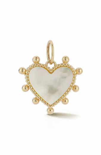 Ember Fine Jewelry 14K Gold Mother-of-Pearl Heart Charm Pendant