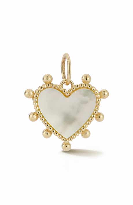 Ember Fine Jewelry 14K Gold Mother-of-Pearl Heart Charm Pendant