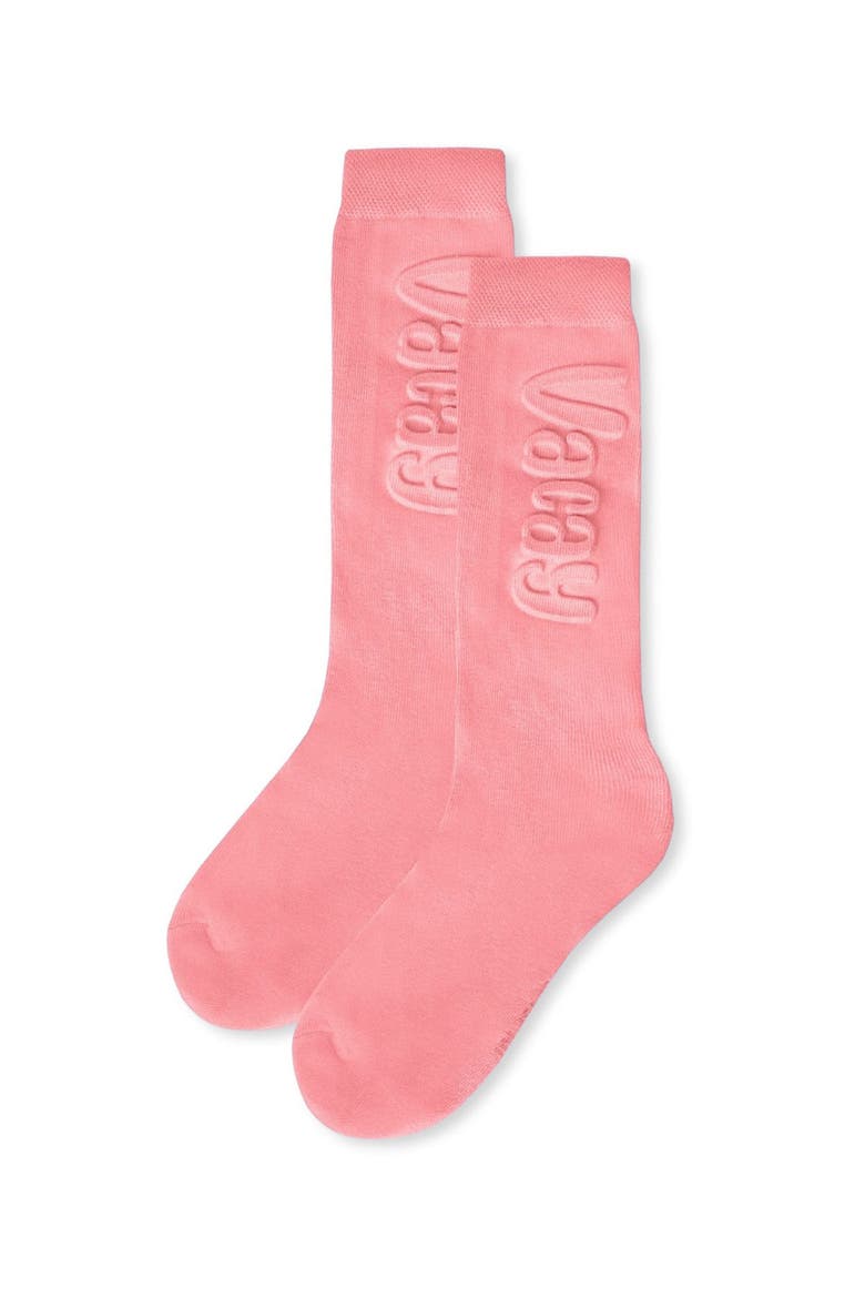 Embossed VACAY Knee High Socks, Alternate, color, Pink Lemonade