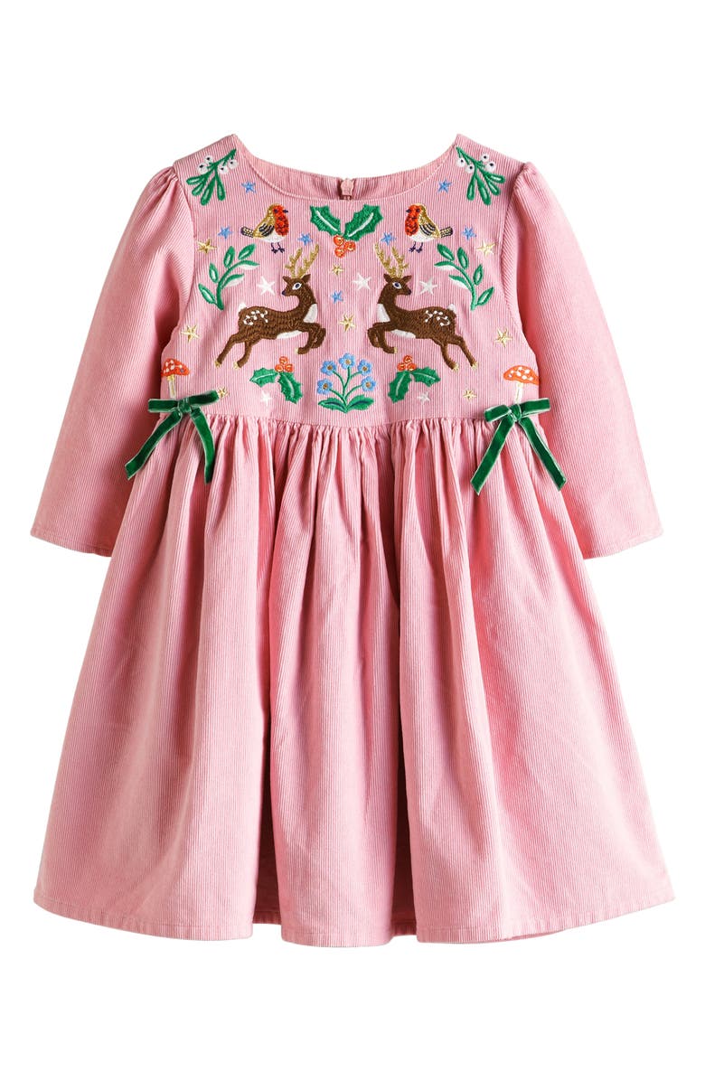 mini boden embroidered dress Boden Girls Embroidered Tulle Dress in Red main image 0