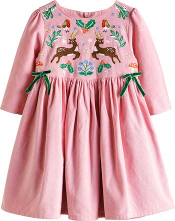 knee length dresses for ladies NWT Mini Boden Winter Wonderland Santa Dress in Blush Pink – Designer Kids  Outlet